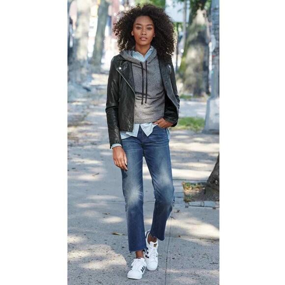 MADEWELL Washed Leather Moto Jacket Size XS - Picture 1 of 13